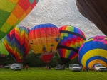 Hot Air Balloons Abstract