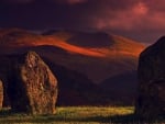 rock formation at sunset