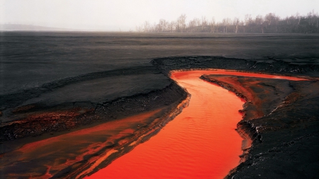 LAVA FLOW - red, black, volcano, beauty, hot, fire, lava, photography, nature