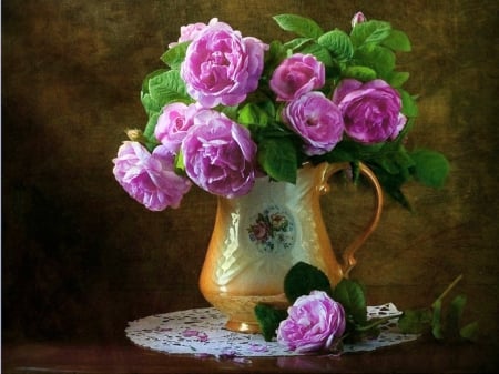 The jug - purple, stilllife, peonies, jug