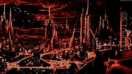 Sci Fi - City - sci fi, abstract, city, space, planet