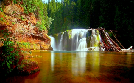 FOREST WATERFALLS - forest, waterfall, rocks, river