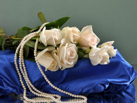 White Rose - beautiful, necklace, white, rose