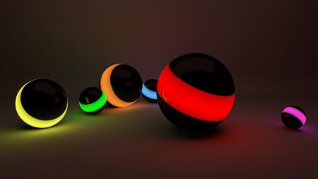 colorful balls - top, 3d, balls, colorful