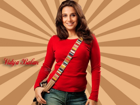 vidya - jeans, tshirt, smile, actress