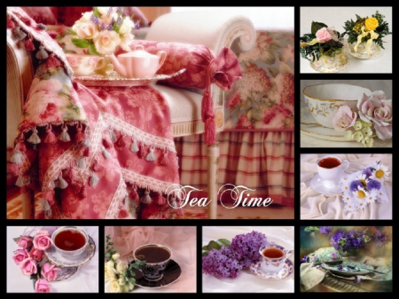 Tea Time - collage, abstract, tea time, still life