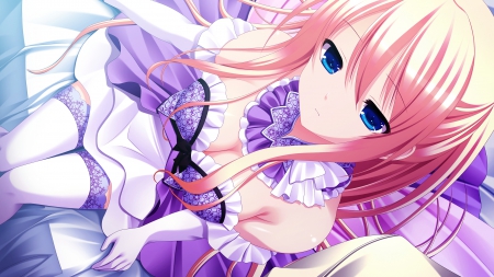 Kujou Mitsuki - cg, game, girl, long hair, pink