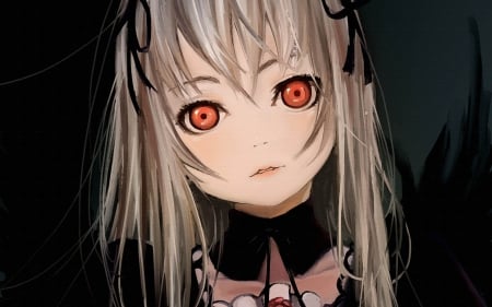 Rozen Maiden - Manga, Suigintou, Red Eyes, Anime Girl, Lovely, Gothic, Anime, Dark, Rozen, Upset, Grey Hair, Serious, Mad, Crazy, Emotional, Silver Hair, Gray Hair, Mean, Amazing, Awesome, Rozen Maiden, Beautiful, Pretty, Scary, Playful, Sinister, Gorgeous, Creepy, Angry, Sad