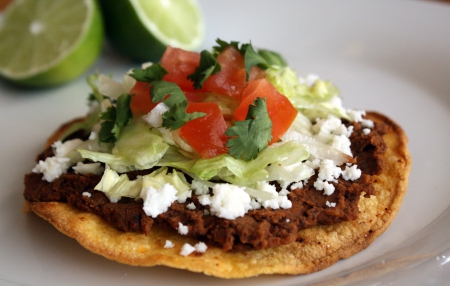 Spicy Mexican Black Bean Tostadas - abstract, hot, spicy, beans, tortillias, tostadas, black, mexican