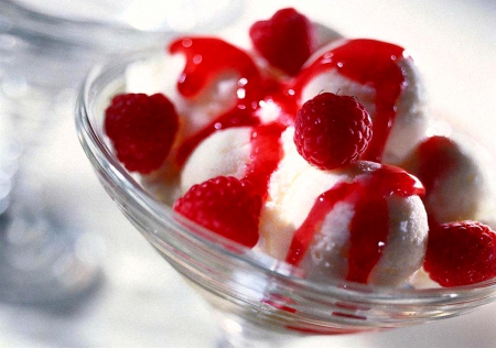 ice cream - abstract, cream, delicious, photography, food, tasty, raspberries, ice cream, ice, SkyPhoenixX1, picture, dessert, fruits, cup, wallpaper