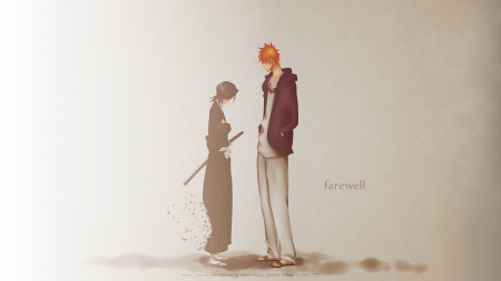 Farewell - rukia kuchiki, bleach, ichigo kurosaki, cant think of a fourth, farewell