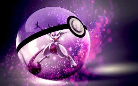 Mewtwo in a pokeball - Pokeball, Pokemon, Pkmn, Mewtwo