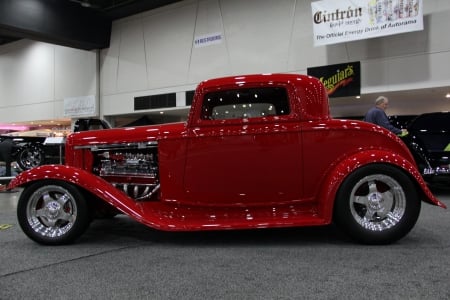 3-window Ford. - red, ford, classic, hotrod