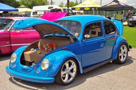 Bettle - Car show, Blue, Classic, VW