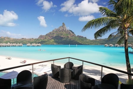 Le meridien Resort Bora Bora Paradise Island Polynesia - lagoon, pacific, society, food, mount, sand, polynesia, mountain, tahiti, dinner, two, atoll, exotic, paradise, hotel, south, le meridien, for, tropical, otemanu, retreat, blue, breakfast, beach, island, french, eat, view, beautiful, table, sea, resort, ocean, vista, islands, bora bora