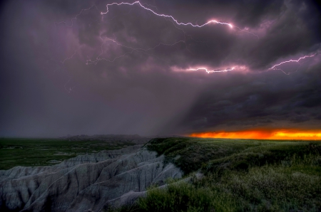 AGGRESSIVE NATURE - thunderstorm, dark cloud, nature, landscape, america, alaska, thunder, lightning