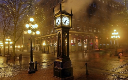 Steam Powered Clock - Clock, Gastown, Foggy, Steam