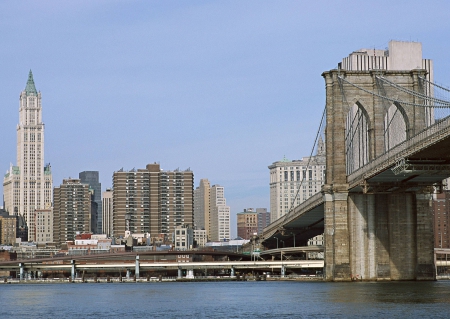 city - skyscraper, fun, river, architecture, bridge