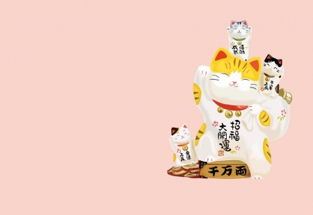 Maneki - pretty, kawaii, feng shui, lucky, kitten, plain, nice, luck cat, simple, lovely, sweet, cat, cute, adorable, lucky cat, maneki, luck, kitty