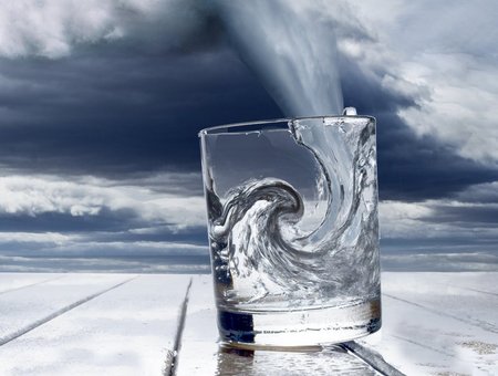 Tornado - glass, tornado, strom, clouds, nature