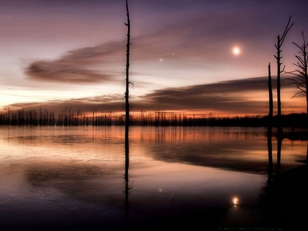 Sunrise at Hovey Lake, Mount Vernon, Indiana - sunrise, lake