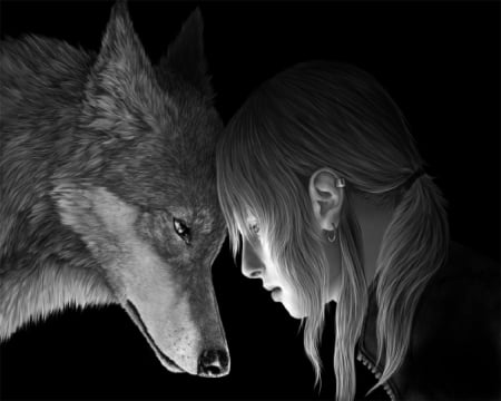 My Brother - wolf, fantasy, teen, earings