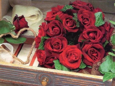 ♥ Roses for You ♥ - flowers, red roses, bouquet, still life