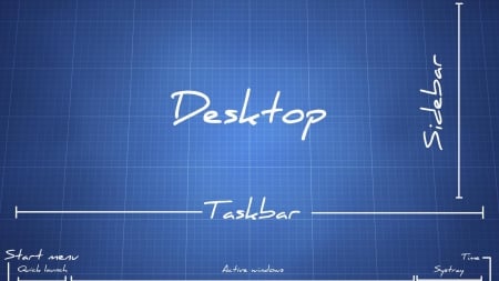 Desktop - bluescreen, launch toolbar, desktop, start