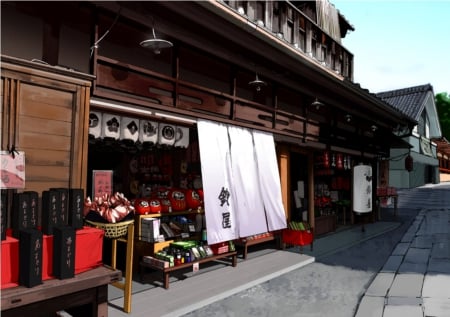 Japanese Shop - beauty, realistic, building, scenic, landscape, shop, cg, hd, stall, home, 3d, beautiful, scenery, anime, house, scene