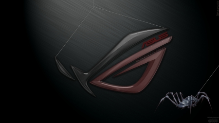 Lifting Zone - red, glass, logo, chrome, amd, brushed metal background, republic of gamers, asus, spider, rog, gray