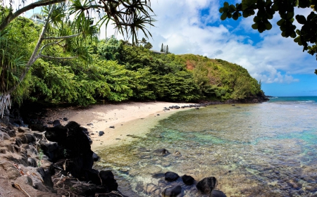 Sealodge Beach Kauai North Shore Hawaii - north, beach, pacific, paradise, kauai, hawaii, rocks, polynesia, volcanic, sealodge, sand, ocean, islands, tropical, shore, polyensian, exotic, island, sea