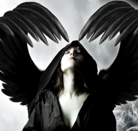 Black angel - image, expression, color, new, wallpaper