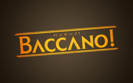 Baccano title - title, brown background, simple background, baccano