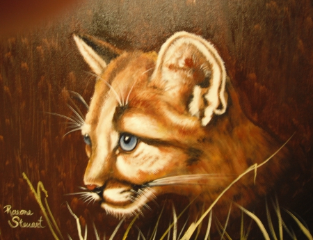 painting of cat - animals, painting, cat, artwork