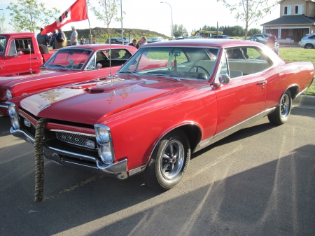 1967 Pontiac GTO - headlights, photography, red, tires, pontiac