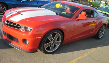 2011 Camaro - white, chevrolet, headlights, photography, tires, orange