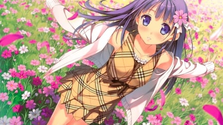 flovers girl - anime, nice, cute, girl