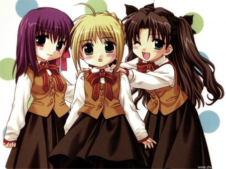 chibi stay of night - schoolgirls, chibi, cute, nice