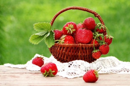 *** Basket of strawberries *** - fresh, food, strawberries, fruits