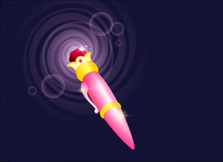 Disguise Pen - item, pen, anime, yellow, object, light, pink, sailor moon, purple, red, weapon, sparks, objects, abstract, sailormoon, beautiful, beauty, glow, items