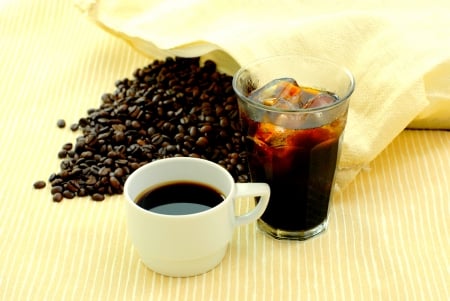 HOT or COLD? - ice, coffee, hot, cold, beans, glss