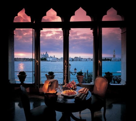 Honeymoon in Venice - architecture, table for two, honeymoon, interior