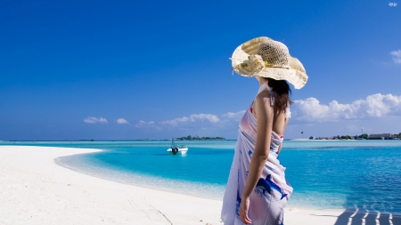 Mauritius Beach - woman on beach, woman, beach, girl, photography, beautiful, summer, wallpaper