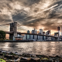 magnificent view of the brooklyn bridge hdr
