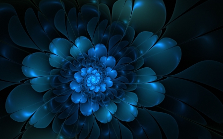 A Blue Flower - flower, night, grow, blue