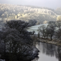 mansions in the countryside in winter