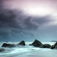 awesome stormy beach