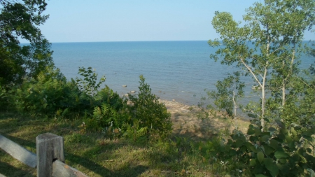 Lake Huron, Michigan - water, sky, lake, trees