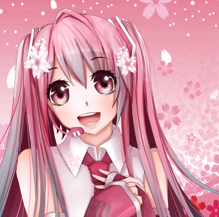 Sakura Miku - pretty, anime, vocaloid, kawaii, female, blossom, hatsune miku, pink, long hair, pink eyes, hd, sakura miku, nice, pink hair, anime girl, sakura, beautiful, hot, girl, beauty, lovely, sweet, flower, petals, miku, cute, hatsune, floral, sexy, vocaloids