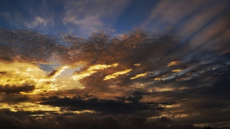 Storm Front - thunderstorm, storm front, storm clouds, sunset, dusk